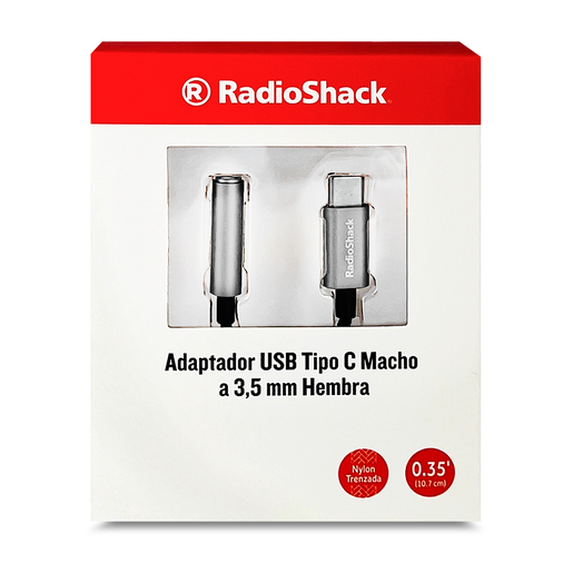 Adaptador de Audio Tipo C RadioShack H-03 / 3.5 mm / Plata 