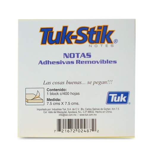 Notas Adhesivas Tuk Stik Colores Pastel 400 hojas