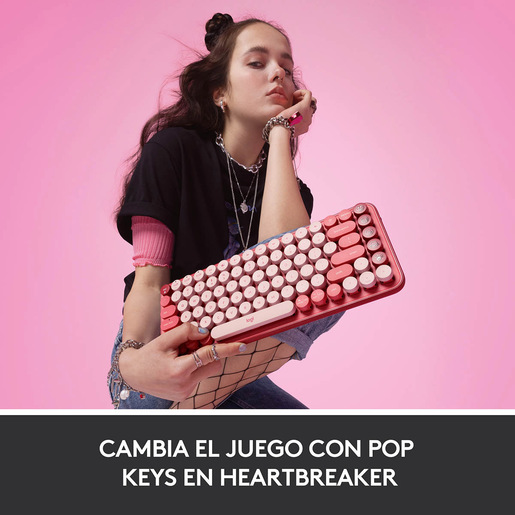 Teclado Inalámbrico Logitech POP Inglés Rosa