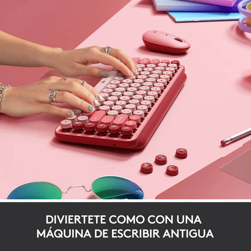 Teclado Inalámbrico Logitech POP Inglés Rosa