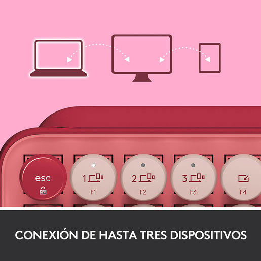 Teclado Inalámbrico Logitech POP Inglés Rosa