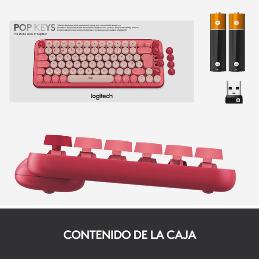 Teclado Inalámbrico Logitech POP Inglés Rosa