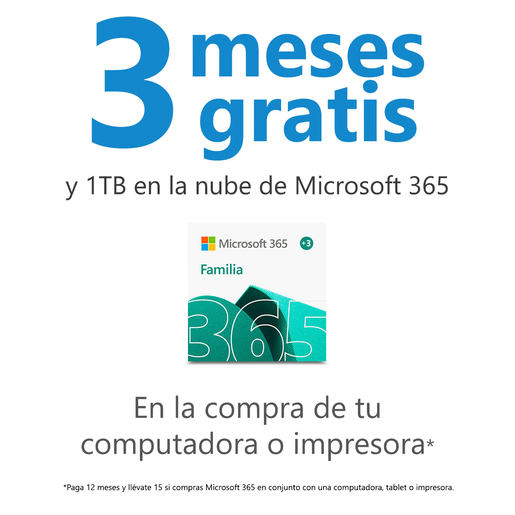 Microsoft 365 Familia Descargable / Licencia 15 meses / 6 usuarios / PC / Dispositivos móviles