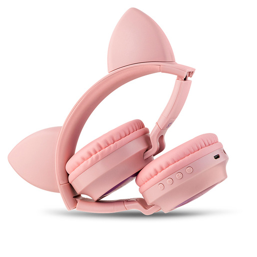 Audífonos de Diadema Bluetooth STF Katu Led On ear Inalámbricos Entrada 3.5 mm Rosa