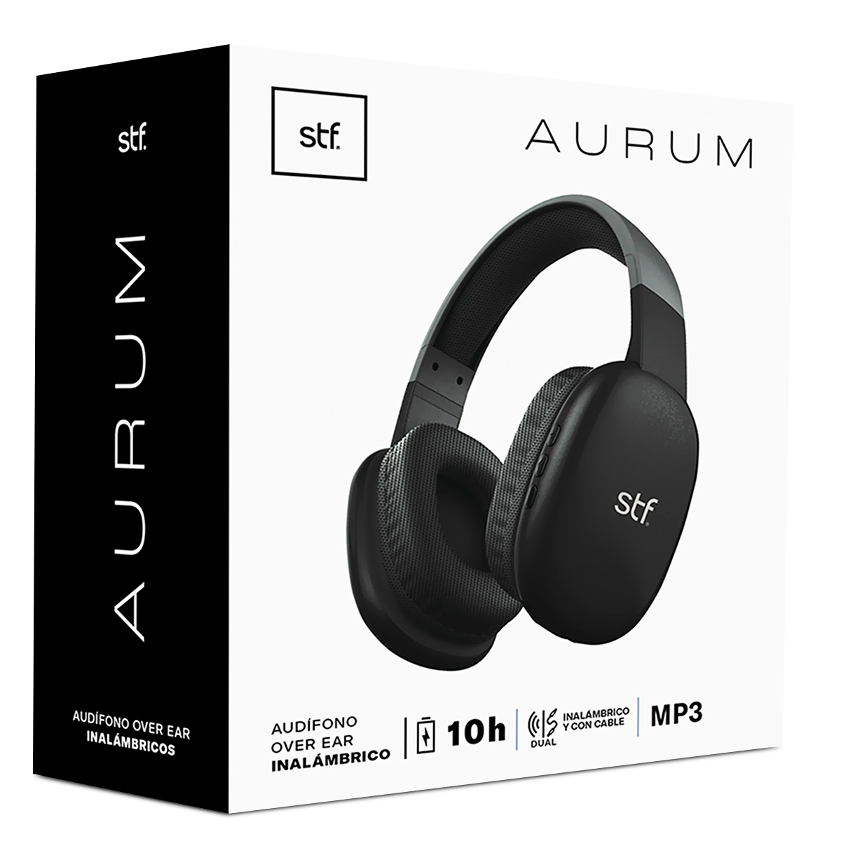 Audífonos de Diadema Bluetooth STF Aurum On ear Inalámbricos Entrada  mm  Negro | Office Depot Mexico