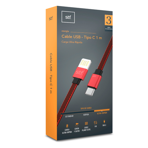Cable USB-C STF de 1 m Rojo
