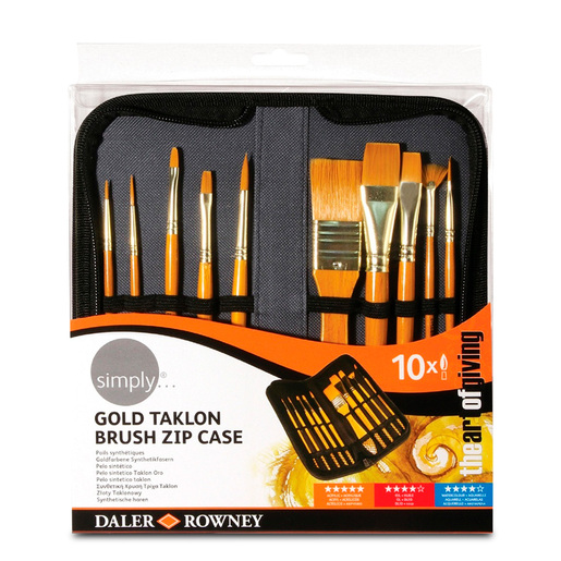 Estuche de Pinceles Daler Rowney Golden Taklon 10 piezas