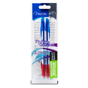 Plumas Bicolor Azor Pin Point Punto Mediano Azul/Rojo 2 piezas Plumas Bicolor Azor Pin Point Punto Mediano Azul/Rojo 2 piezas