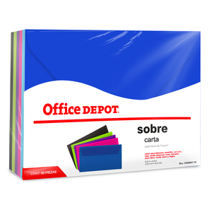 Sobres de Papel Carta Office Depot Colores surtidos 50 Piezas