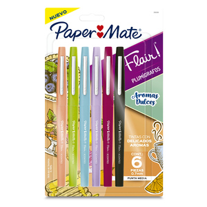 Plumas Flair Paper Mate / Tinta colores surtidos / 6 piezas Plumas Flair Paper Mate / Tinta colores surtidos / 6 piezas