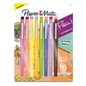 Plumígrafos Paper Mate Flair Punta Media 16 piezas Plumígrafos Paper Mate Flair Punta Media 16 piezas