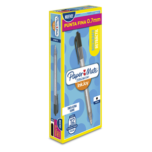 Plumas Retráctiles Paper Mate Kilométrico InkJoy / Punta fina / Negro / 12 piezas Plumas Retráctiles Paper Mate Kilométrico InkJoy / Punta fina / Negro / 12 piezas