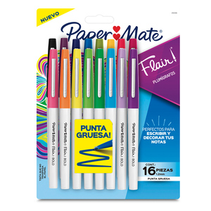 Plumas Paper Mate Flair / Punta gruesa / Surtidos / 16 piezas Plumas Paper Mate Flair / Punta gruesa / Surtidos / 16 piezas
