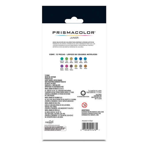 Lápices de Colores Metálicos Prismacolor Junior 12 piezas 4.0 mm