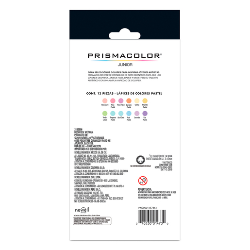 Lápices de Colores Pastel Prismacolor Junior / 12 piezas / 4.0 mm  