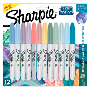 Marcadores Permanentes Colores Místicos Sharpie Punta Fina 12 piezas Marcadores Permanentes Colores Místicos Sharpie Punta Fina 12 piezas