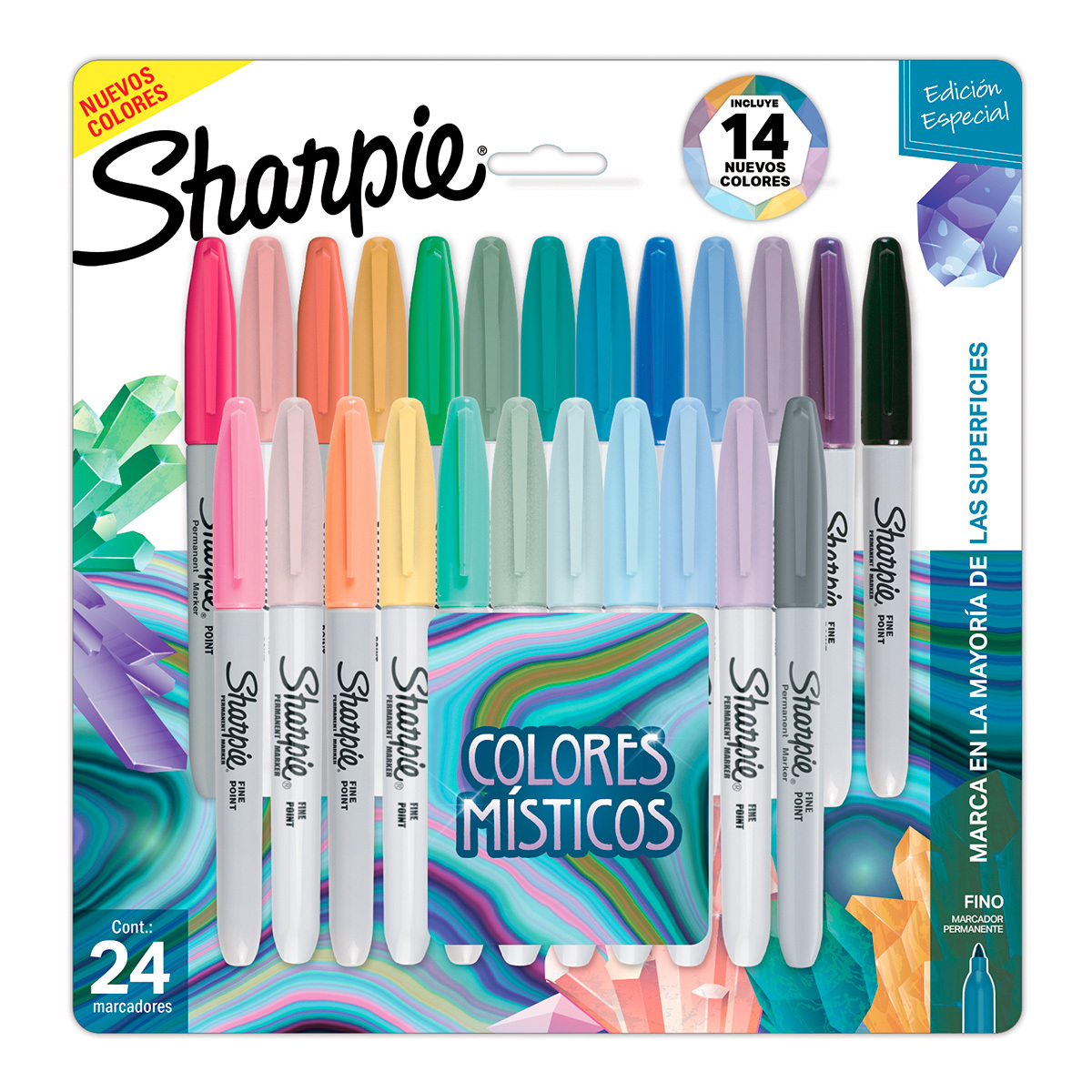 Marcadores Colores Místicos Sharpie Punta Fina 24 piezas | Office Depot  Mexico