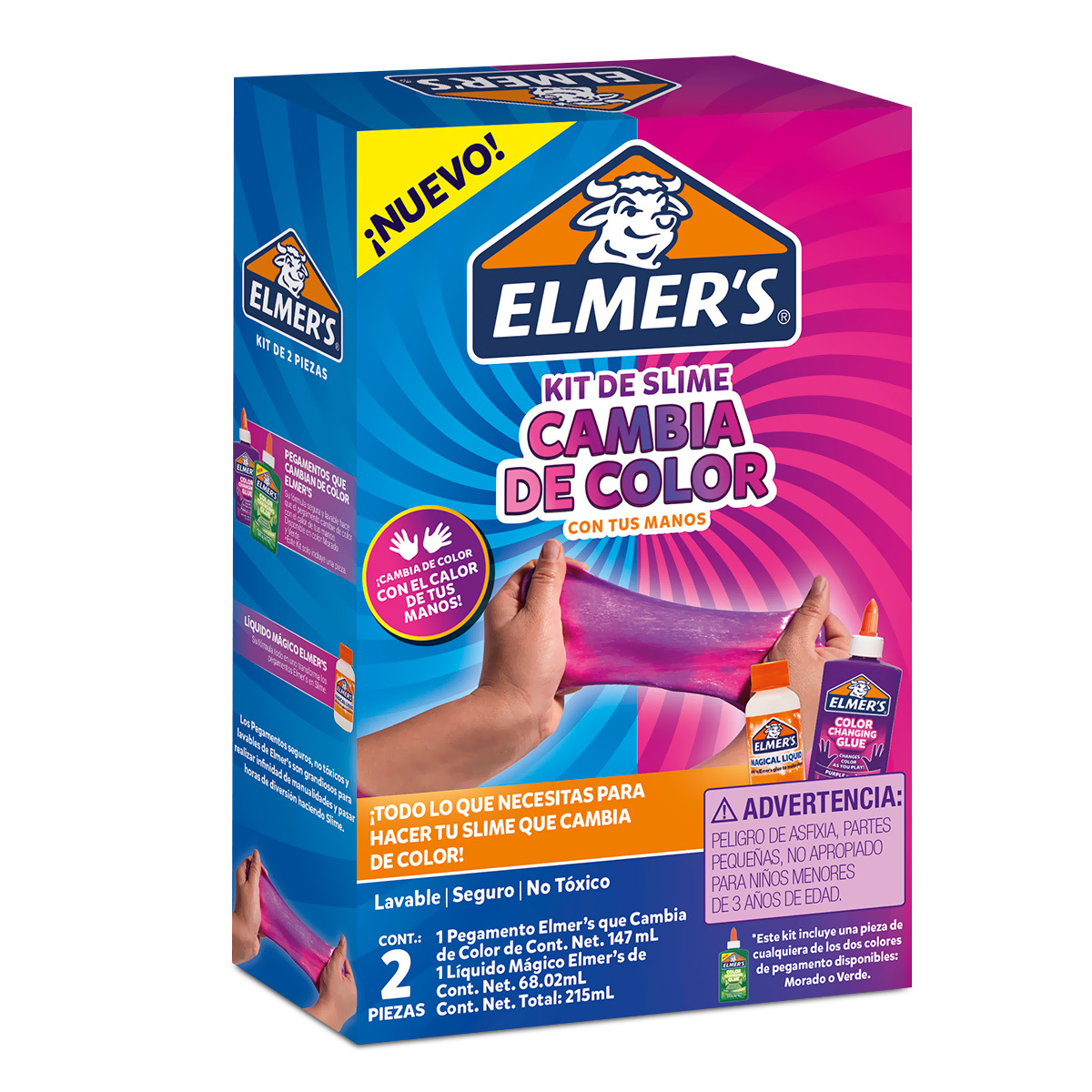 Kit de Slime Elmers Cambia de Color Multicolor 2 pieza 215 ml | Office Depot  Mexico