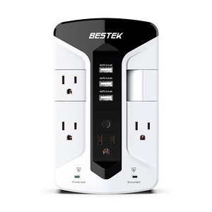 Supresor de Picos Bestek 7004 P / 5 contactos / 3 USB / 1875W Supresor de Picos Bestek 7004 P / 5 contactos / 3 USB / 1875W
