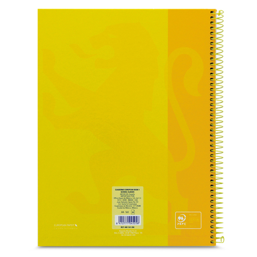 Cuaderno Profesional European Cuadro Chico Amarillo 80 hojas