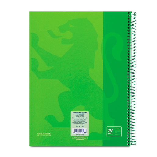 Cuaderno Profesional European Cuadro Chico Verde 80 hojas 