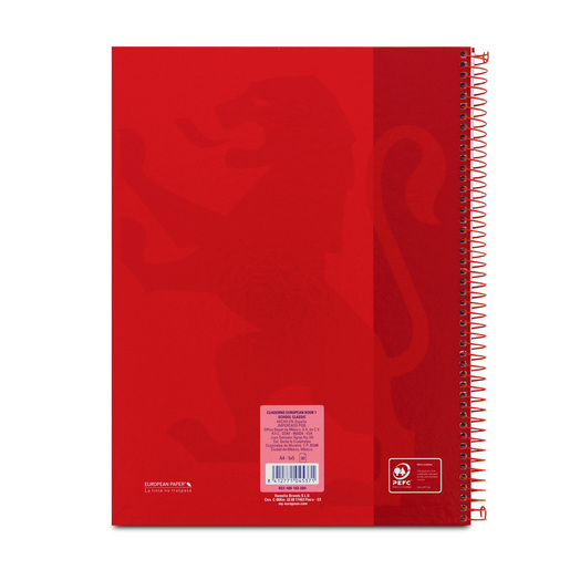 Cuaderno Profesional European Cuadro Chico Rojo 80 hojas