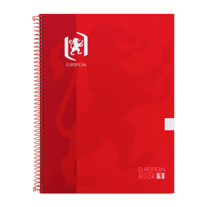 Cuaderno Profesional European Cuadro Chico Rojo 80 hojas