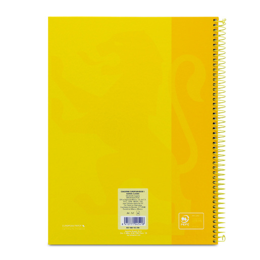 Cuaderno Profesional European Cuadro Grande Amarillo 80 hojas