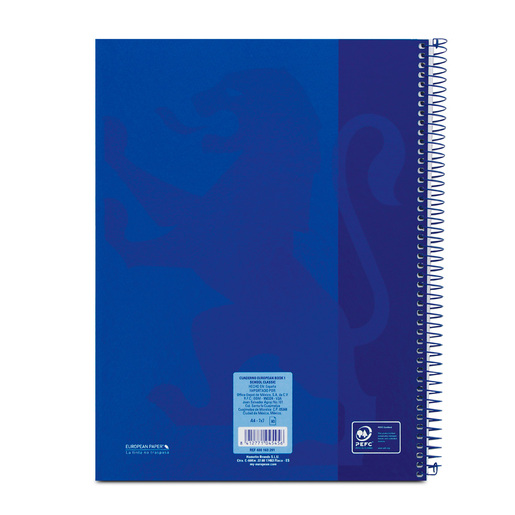 Cuaderno Profesional European Cuadro Grande Azul 80 hojas