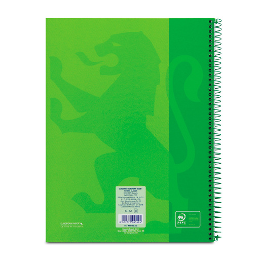 Cuaderno Profesional European Cuadro Grande Verde 80 hojas