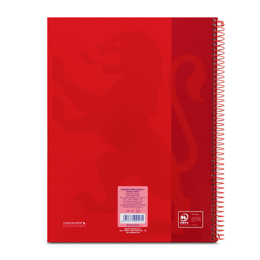 Cuaderno Profesional European Cuadro Grande Rojo 80 hojas