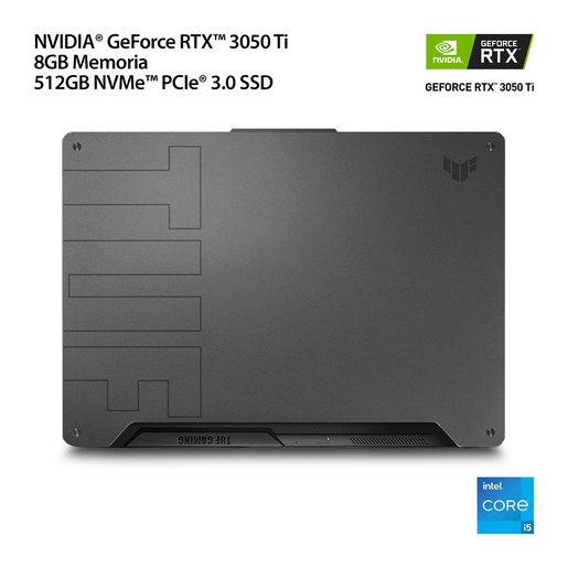 Laptop Gamer Asus TUF F15 GeForce RTX 3050 Ti Intel Core i5 11va Gen 15.6 pulg. 512gb SSD 8gb RAM