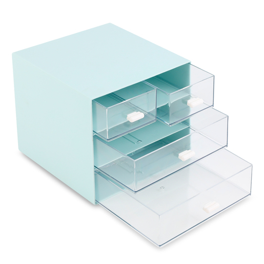 Mini organizador con cajones para escritorio, caja de almacenamiento de  escritorio de acrílico ReachTop para manualidades, suministros de oficina y