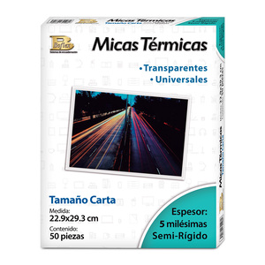 Micas Térmicas Transparentes Boflex / Carta / 5 mil / 50 piezas