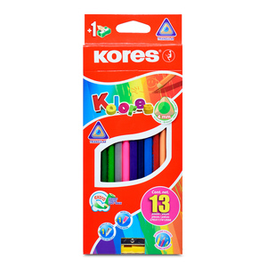 Lápices de Colores Triangulares Kores / 4 mm / 13 piezas Lápices de Colores Triangulares Kores / 4 mm / 13 piezas
