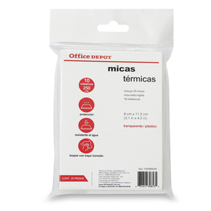 Micas Térmicas Transparentes Office Depot / 8 x 11.5 cm / 10 mil / 25 piezas