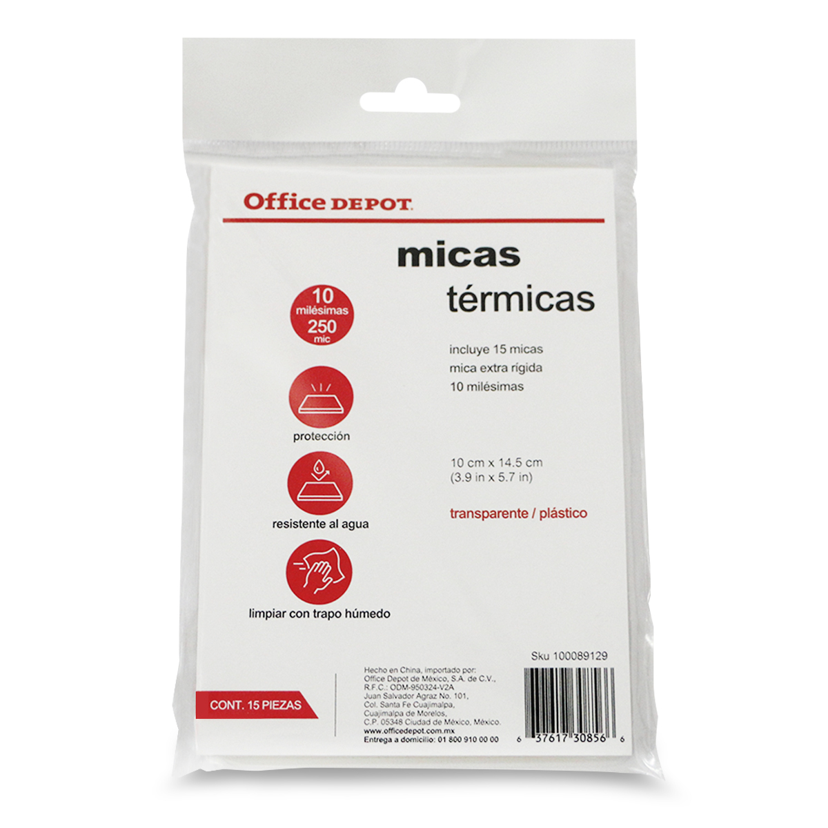 MICA OD 10MIL 15PZ 10X14 5CM Office Depot Mexico MICA OD 10MIL 15PZ 10X14 5CM Office Depot Mexico