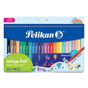 Plumones Markana Twist Pelikan / Colores surtidos / 24 piezas 