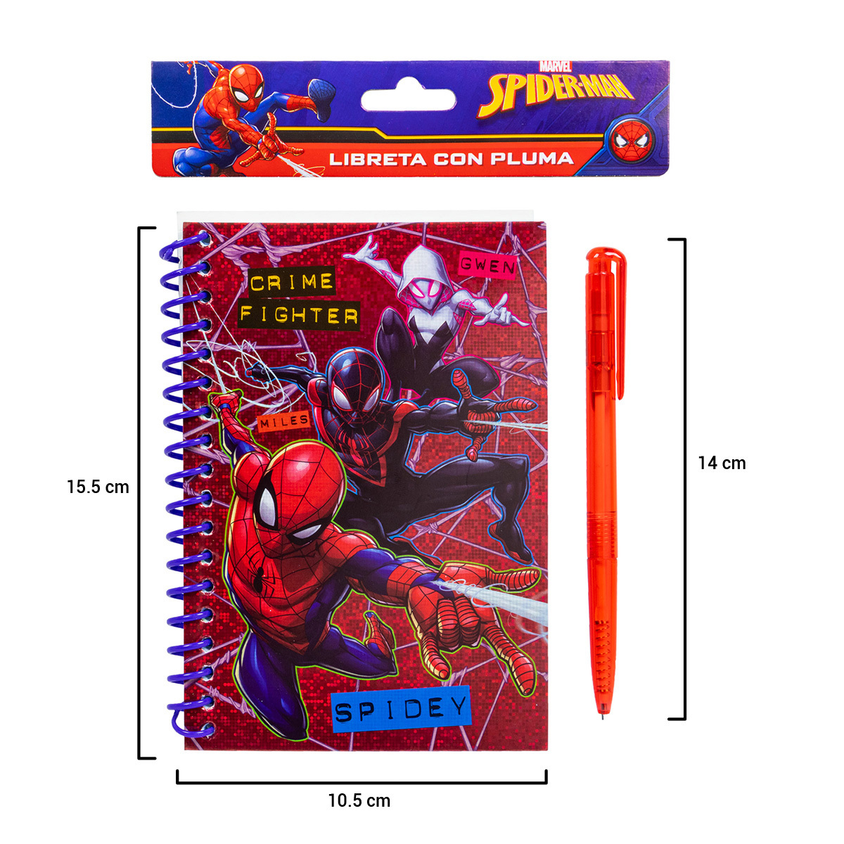 Libreta Forma Francesa con Pluma Disney Spiderman LCP62SP 60 hojas Raya |  Office Depot Mexico
