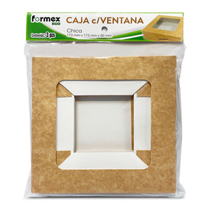 Caja de Cartón Corrugado con Ventana Formex Chica Caja de Cartón Corrugado con Ventana Formex Chica