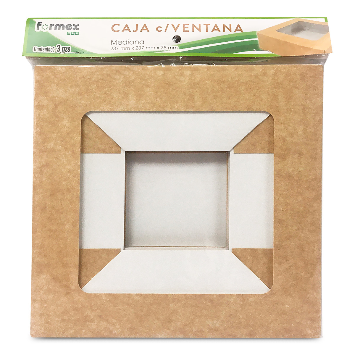 Caja de Cartón Corrugado con Ventana Formex Mediana