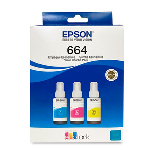 Botella de Tinta Epson T664 / T664520-3P / Colores surtidos / 7500 páginas / 3 piezas 