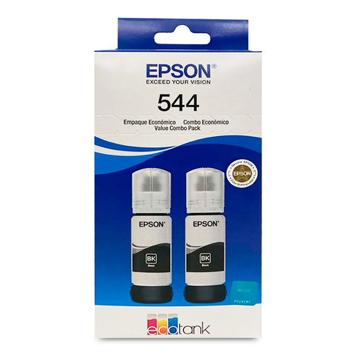 Botellas de Tinta Epson T544 / T544120-2P / Negro / 4500 páginas / EcoTank / 2 piezas