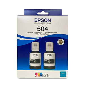 Botellas de Tinta Epson T504 / T504120-2P / Negro / 7500 páginas / EcoTank / 2 piezas 
