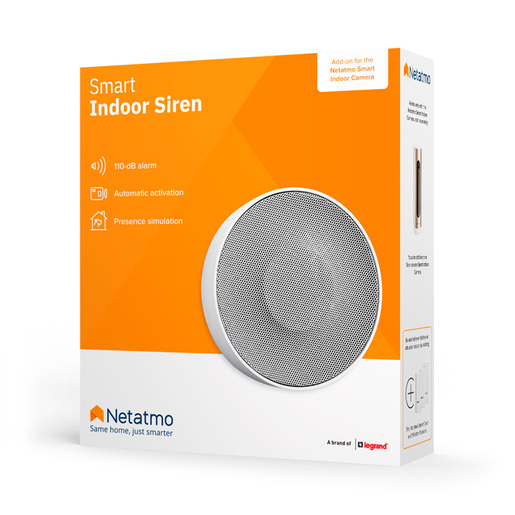 Alarma Inteligente con Sirena para Interior Netatmo / WiFi / Alexa / Google/ Apple HomeKit / Blanco