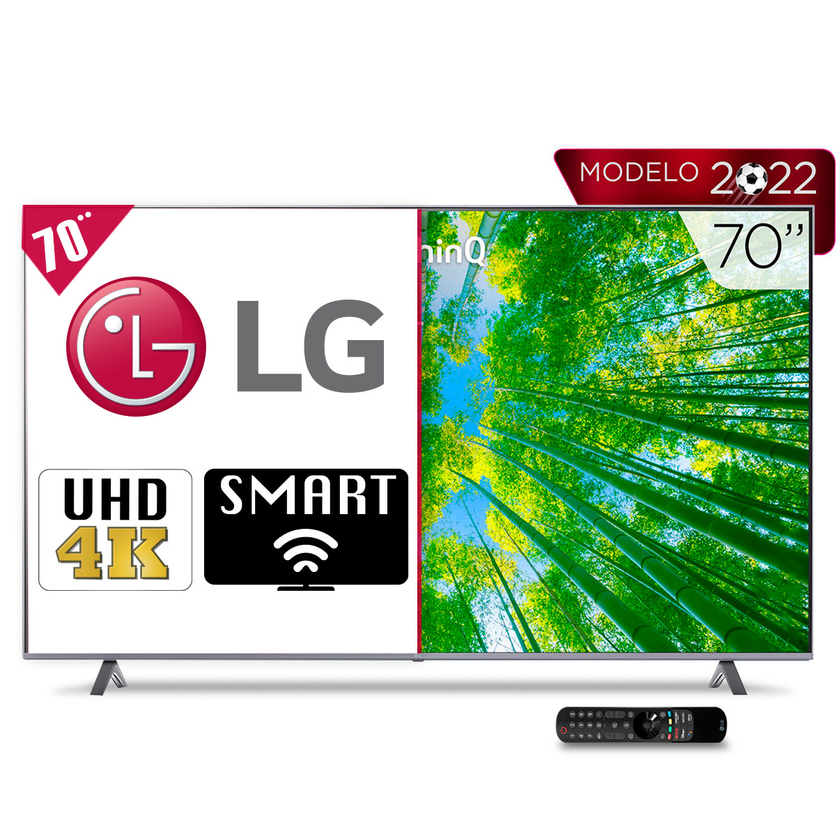 Pantalla TV LG UQ80 4K Ultra HD 70 Pulg. Smart TV Led Bluetooth HDMI |  Office Depot Mexico