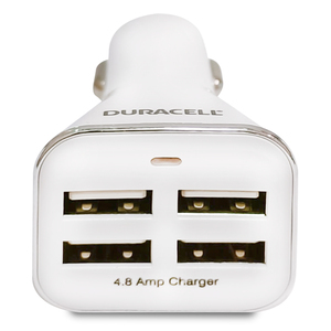 Cargador para Auto Duracell / USB / 4 puertos / Blanco   Cargador para Auto Duracell / USB / 4 puertos / Blanco