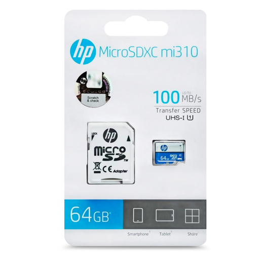 Memoria Micro SD con Adaptador HP M310 / 64gb / SDHC / Clase 10 