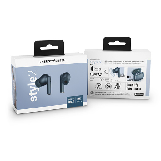 Audífonos Bluetooth Inalámbricos Energy Sistem Style 2 / In ear / True Wireless / Negro 