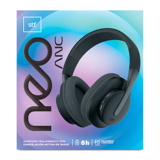 Audífonos de Diadema Bluetooth STF Neo ANC On ear Inalámbricos Negro 
